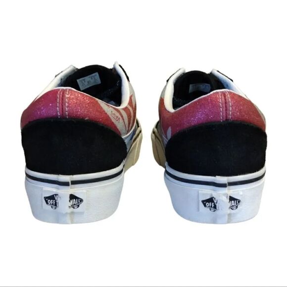 VANS Sparkly Old Skool Platform After Dark Summer Leaf Sneakers W8 M6.5 - Picture 8 of 16